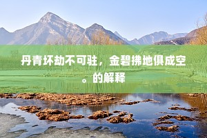 丹青坏劫不可驻，金碧拂地俱成空。的解释