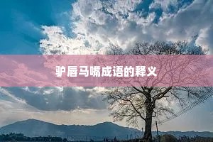 驴唇马嘴成语的释义