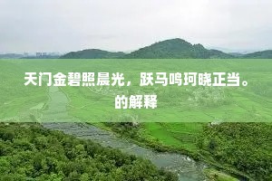 天门金碧照晨光，跃马鸣珂晓正当。的解释