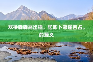 双桧森森高出檐，忆昨卜邻逢吉占。的释义