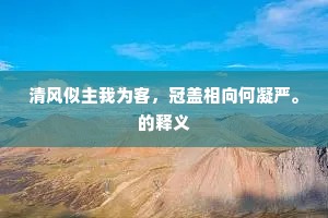 清风似主我为客，冠盖相向何凝严。的释义