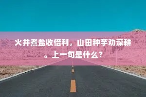 火井煮盐收倍利，山田种芋劝深耕。上一句是什么？