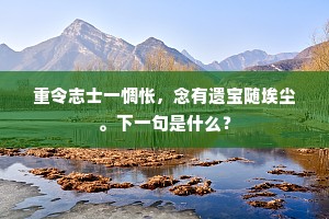 重令志士一惆怅，念有遗宝随埃尘。下一句是什么？