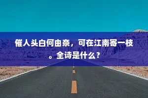 催人头白何由奈，可在江南寄一枝。全诗是什么？