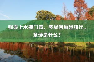 铜壶上水掖门扃，岑寂回廊起独行。全诗是什么？
