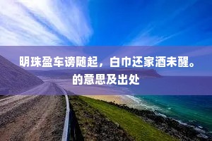 明珠盈车谤随起，白巾还家酒未醒。的意思及出处