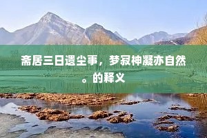 斋居三日遗尘事，梦寂神凝亦自然。的释义