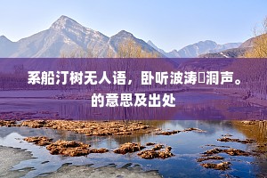 系船汀树无人语，卧听波涛澒洞声。的意思及出处