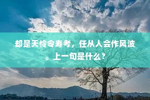 却是天怜令寿考，任从人会作风波。上一句是什么？