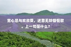 宽心总与欢欣受，述意无妨慷慨歌。上一句是什么？