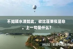 不知颍水清如此，欲比蓬莱似是非。上一句是什么？