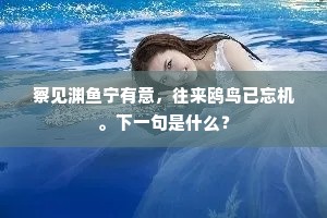 察见渊鱼宁有意，往来鸥鸟已忘机。下一句是什么？
