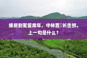 蜂房割蜜留度年，中林置罝长击鲜。上一句是什么？