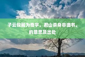 子云投阁为奇字，君山杀身非谶书。的意思及出处