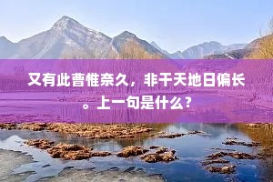 又有此曹惟奈久，非干天地日偏长。上一句是什么？