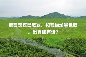 流霞饮过已忘寒，和笔螭坳墨色乾。出自哪首诗？