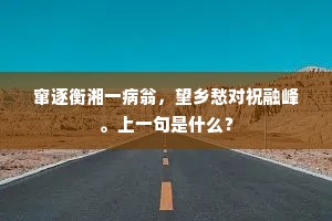 窜逐衡湘一病翁，望乡愁对祝融峰。上一句是什么？