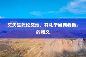 丈夫生死论交地，书札宁当向我慵。的释义