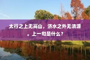 太行之上无高山，济水之外无清源。上一句是什么？