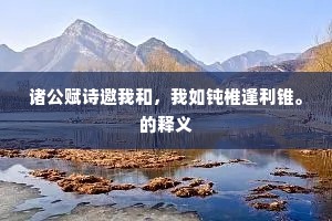 诸公赋诗邀我和，我如钝椎逢利锥。的释义