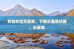 有如秋空见霜鹘，下睨众禽俱伏雌。的解释