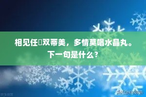 相见任誇双蒂美，多情莫唱水晶丸。下一句是什么？