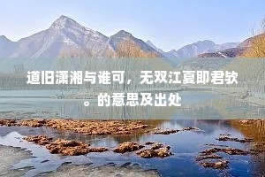 道旧潇湘与谁可，无双江夏即君欤。的意思及出处