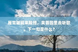 雁鹜陂前来脍鲤，芙蓉园里去听歌。下一句是什么？
