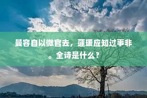 曼容自以微官去，蘧瑗应知过事非。全诗是什么？