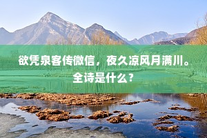 欲凭泉客传微信，夜久凉风月满川。全诗是什么？