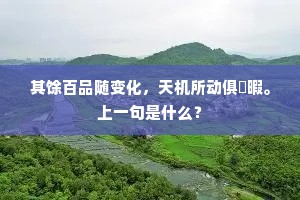 其馀百品随变化，天机所动俱閒暇。上一句是什么？