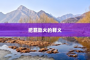 把薪助火的释义