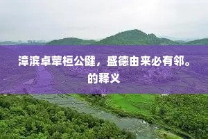 漳滨卓荦桓公健，盛德由来必有邻。的释义