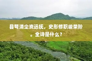 县弩清尘资远抚，史彤修职峻荣阶。全诗是什么？