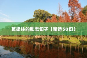 顶梁柱的励志句子（精选50句）