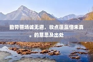 勤劳疆场诚无避，妆点蓬瀛惜未真。的意思及出处