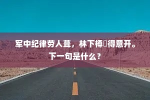 军中纪律劳人葺，林下樽罍得意开。下一句是什么？