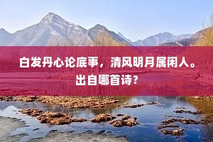 白发丹心论底事，清风明月属闲人。出自哪首诗？