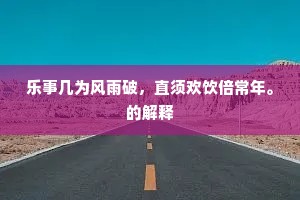 乐事几为风雨破，直须欢饮倍常年。的解释