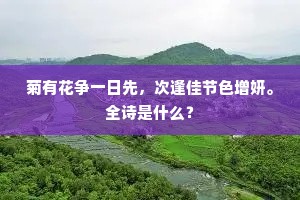 菊有花争一日先，次逢佳节色增妍。全诗是什么？