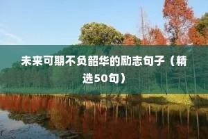 未来可期不负韶华的励志句子（精选50句）