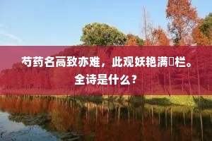 芍药名高致亦难，此观妖艳满彫栏。全诗是什么？