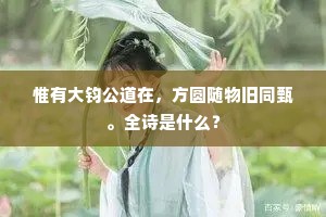 惟有大钧公道在，方圆随物旧同甄。全诗是什么？