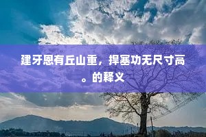 建牙恩有丘山重，捍塞功无尺寸高。的释义
