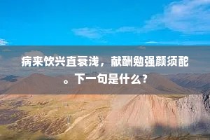 病来饮兴直衰浅，献酬勉强颜须酡。下一句是什么？