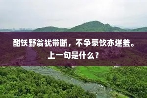 酣饫野翁犹带断，不争豪饮亦堪羞。上一句是什么？