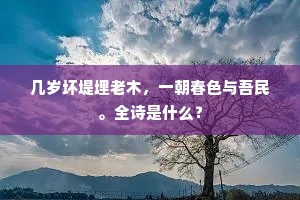 几岁坏堤埋老木，一朝春色与吾民。全诗是什么？