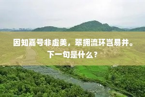 因知嘉号非虚美，翠拥流环岂易并。下一句是什么？