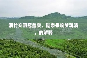 洞竹交阴冠盖爽，砌泉争响梦魂清。的解释