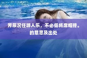 芳辰况任游人乐，不必低将席帽搀。的意思及出处
